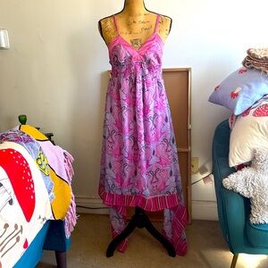 Pink Paisley Spaghetti Strap Dress